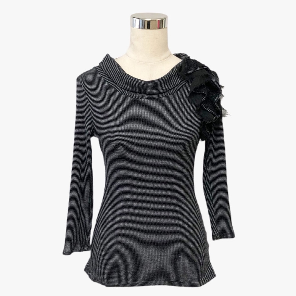 Anthropologie Deletta Vintage Y2K Ruffle Detail Top Sz XS - Picture 2 of 11